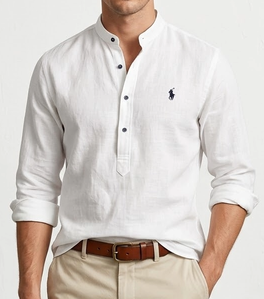 RL™ | Premium Linen Shirt – Mandarin Collar